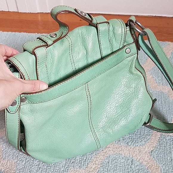 Fossil Bags Mint Green Leather Crossbody Purse Poshmark